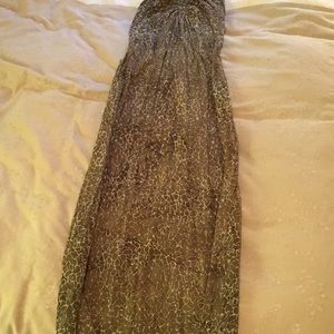 Giraffe print army green full length dress. S/M